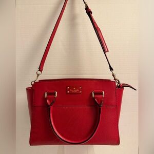 Kate Spade Grove Street Lana Satchel Red Pebbled Leather Crossbody